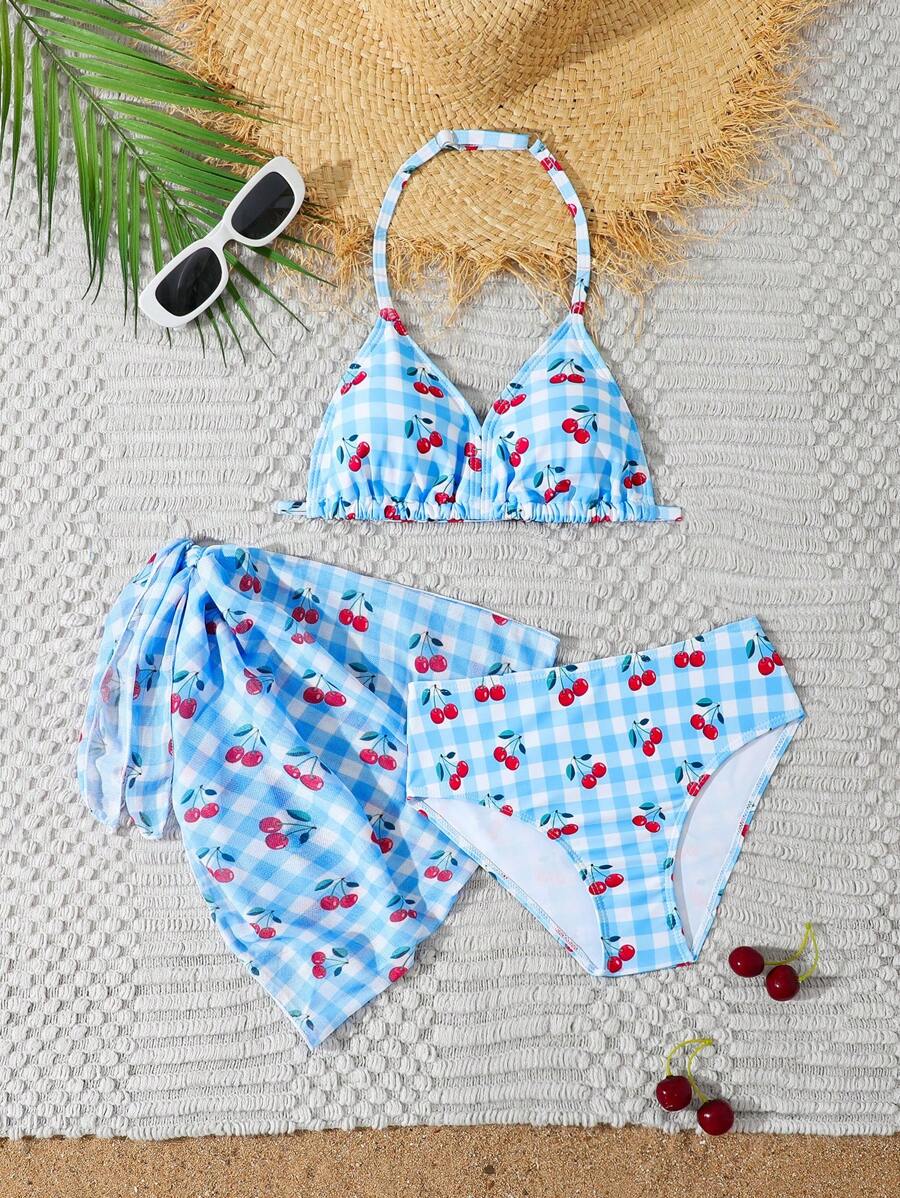 Tankini Tween Girl cu imprimeu floral cu volane