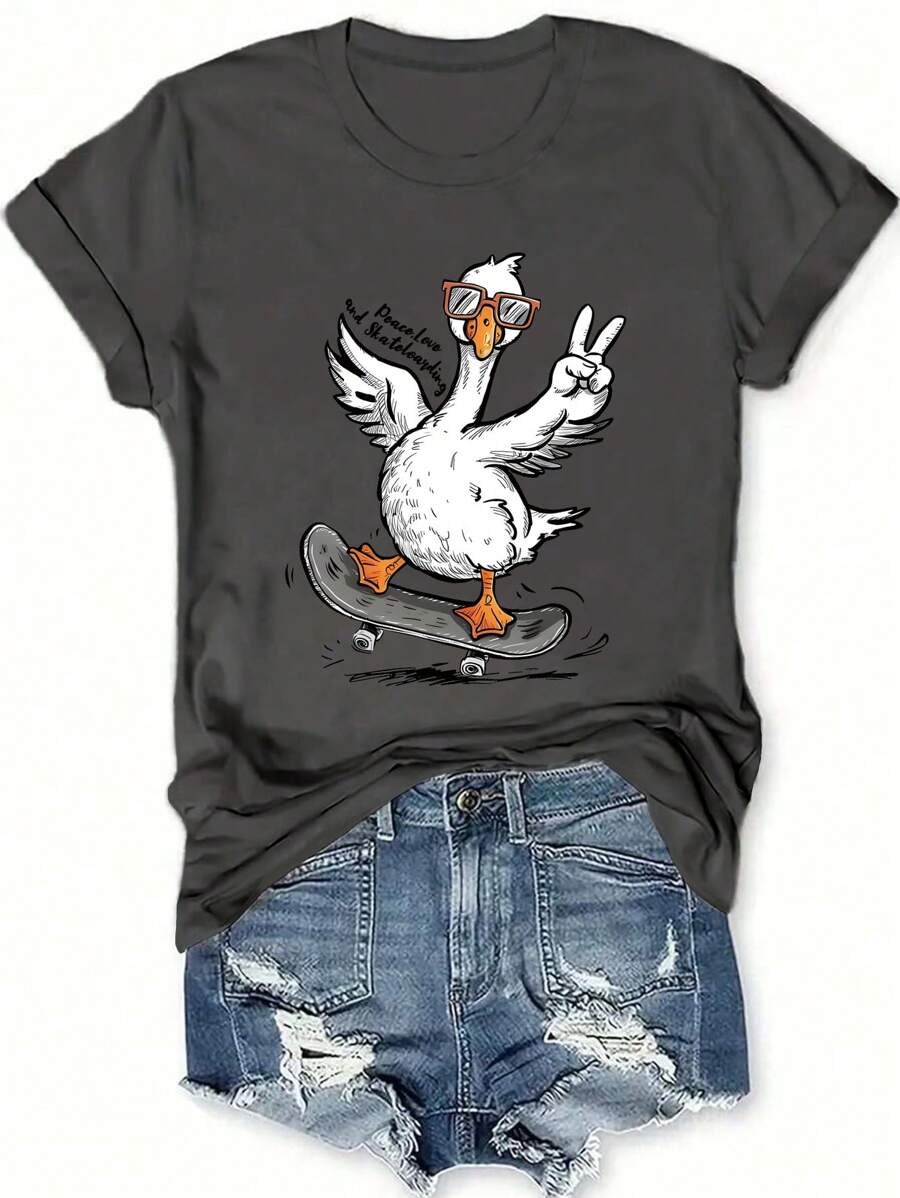 INAWLY Plus Size Women Casual Short Sleeve Top, Simple & Fashionable For Daily Wear