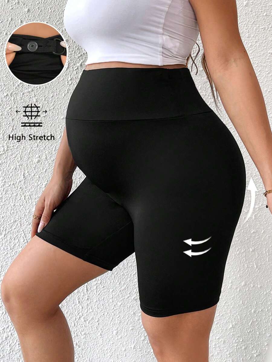 SHEIN Shorts pitillo ajustables de maternidad