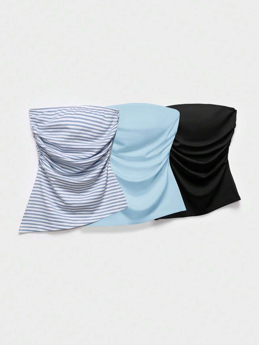 SHEIN EZwear Set de 3 piezas de blusas casuales para mujer, con estilo y versátil