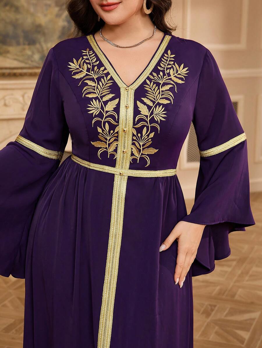 Al Najma Plus Size Women's Turkish Kaftan & Arabic Traditional Maxi Dress,Modest