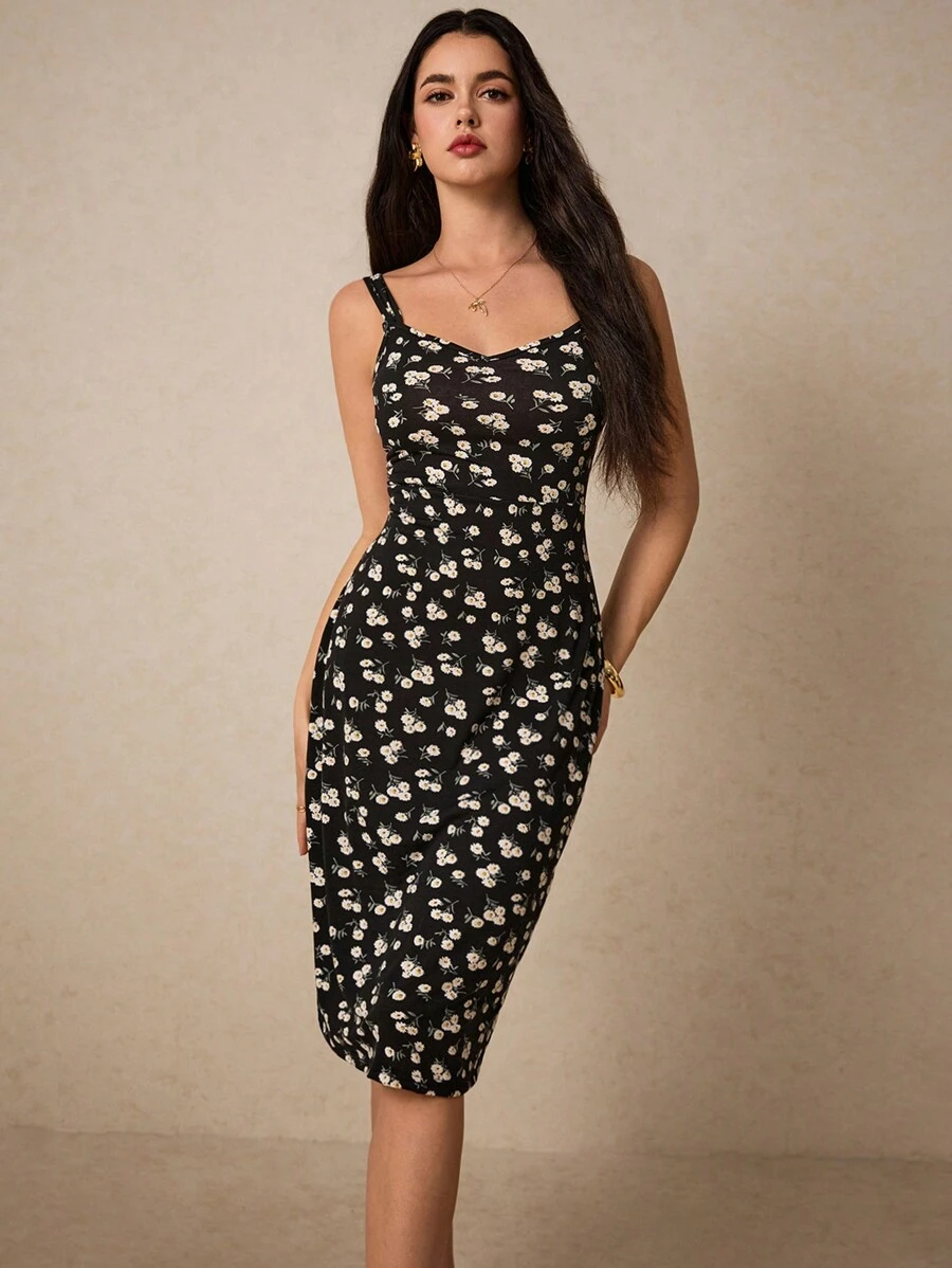 Poéselle Cami Kleid mit Blume Muster