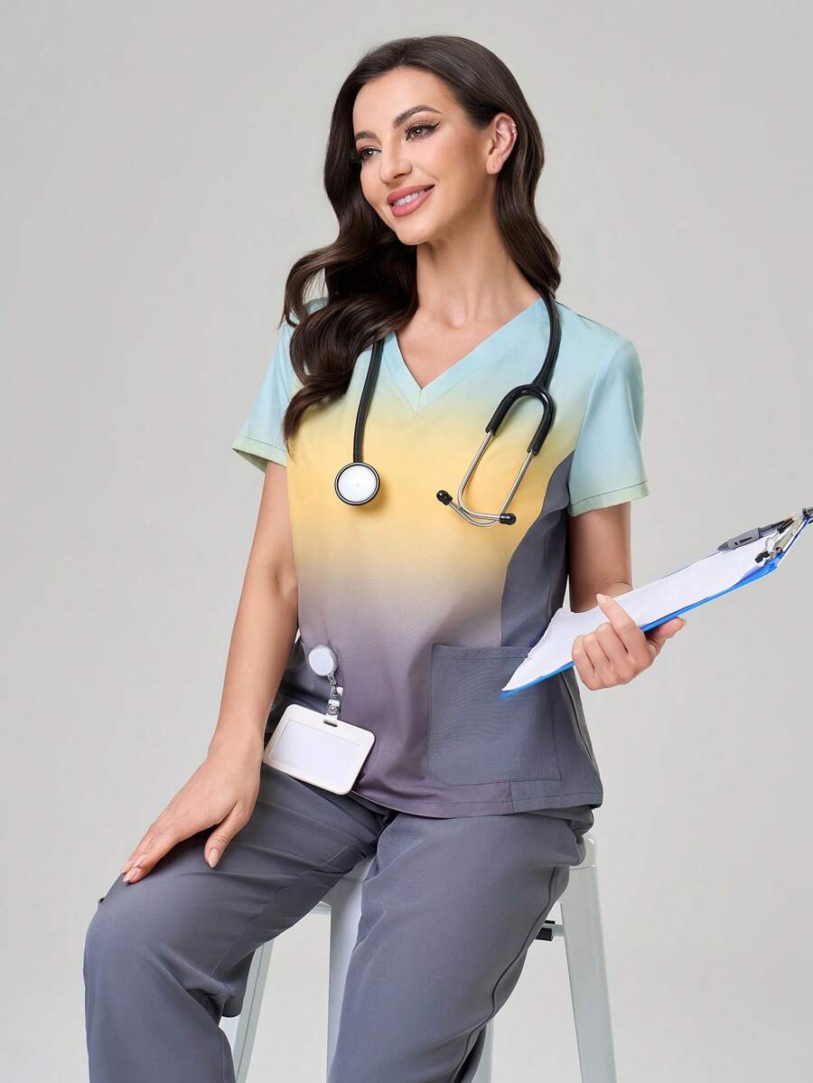 TaskEZ Simple & Fashionable Casual Daily Scrub Uniform Set