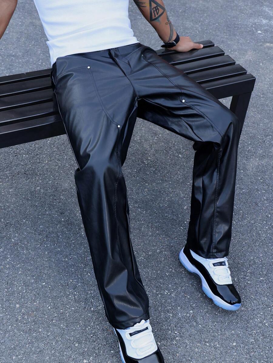 Manfinity EMRG Pantalones de moda casual y sencilla para uso diario de hombres