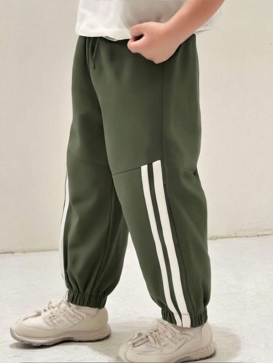 SHEIN Pantaloni casual pentru băiat uni cu talie