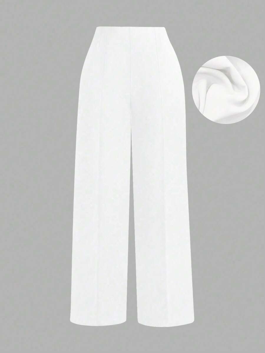 SHEIN Clasi Pantalon De Costume À Jambes Droites Pour Femmes De Grande Taille