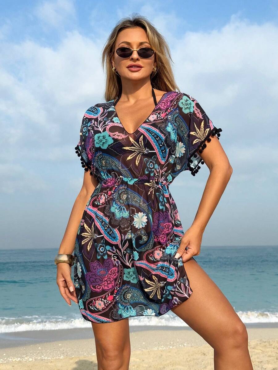 SHEIN Swim Lushore Women's Cover Up Simple Fashion Casual Daily Dress, Summer Beach Vacation