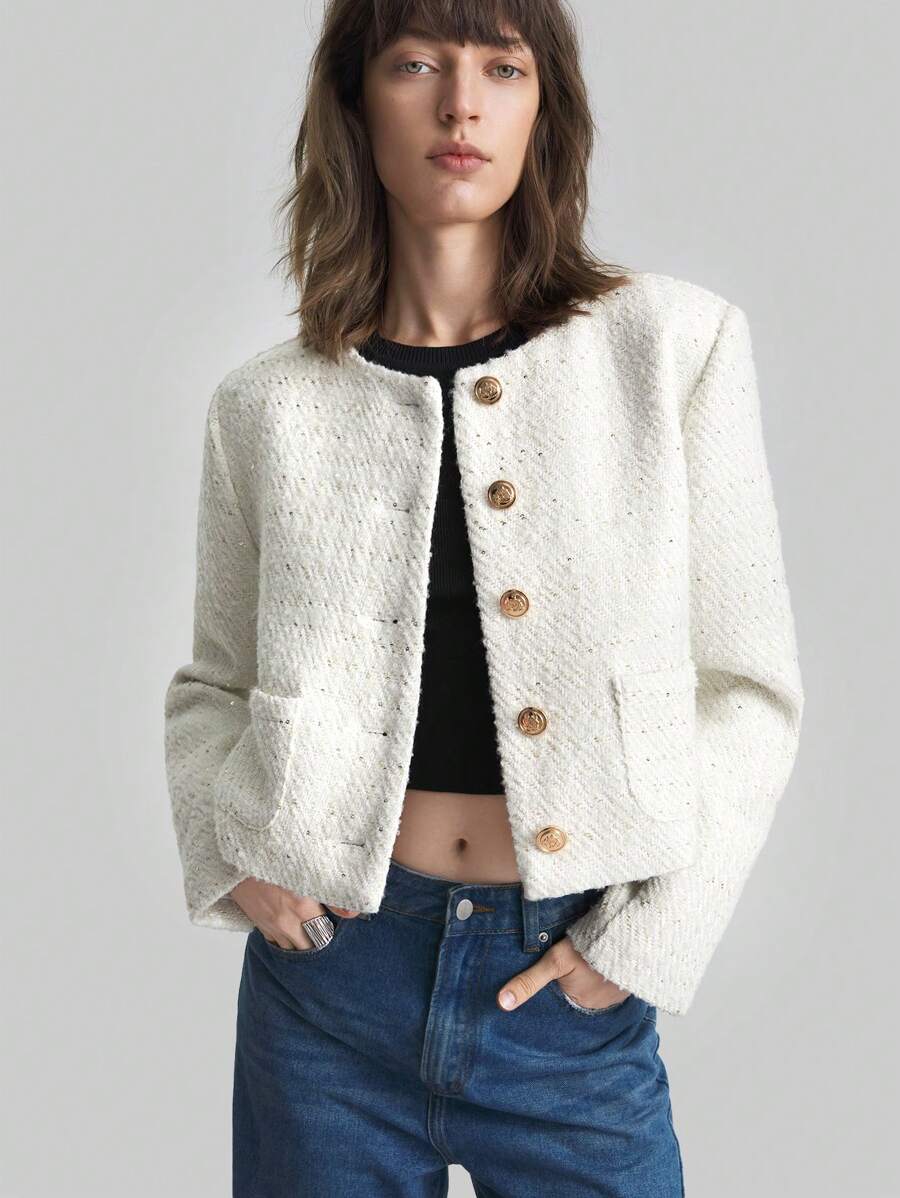 Ontre Chaqueta casual diaria de unicolor para mujer, estilo minimalista