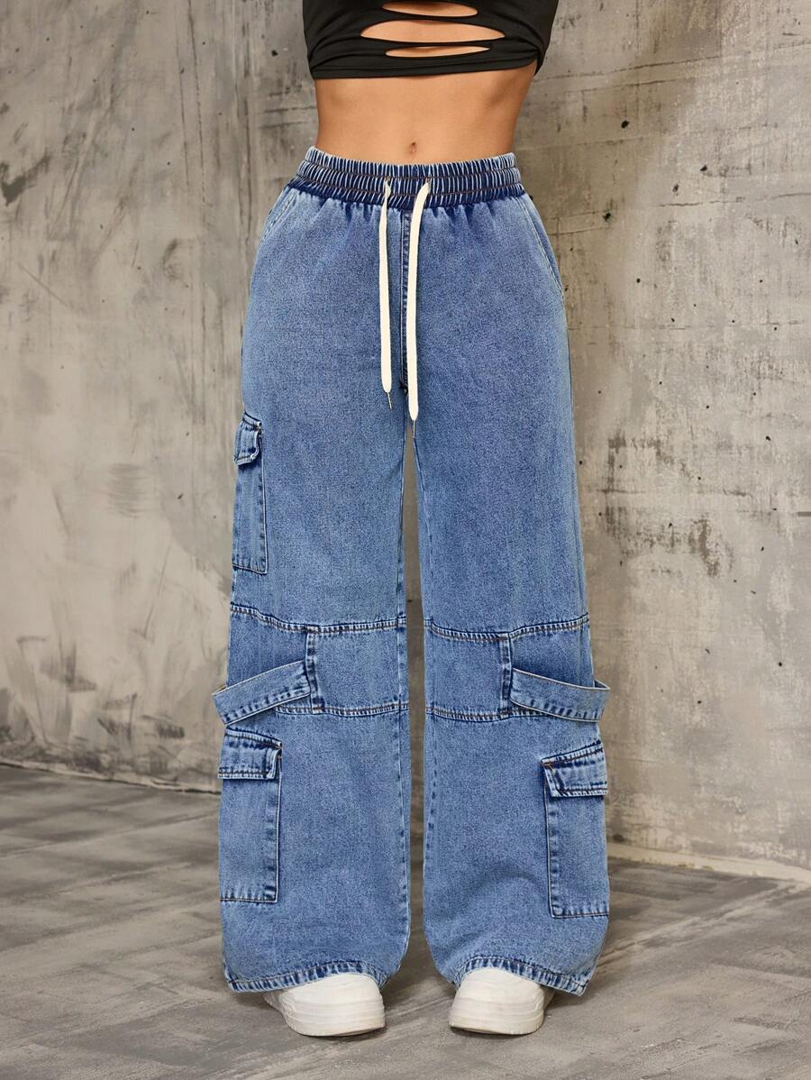 SHEIN SXY Women's Casual Straight Leg Jeans, Minimalist And Fashionable For Daily Wear