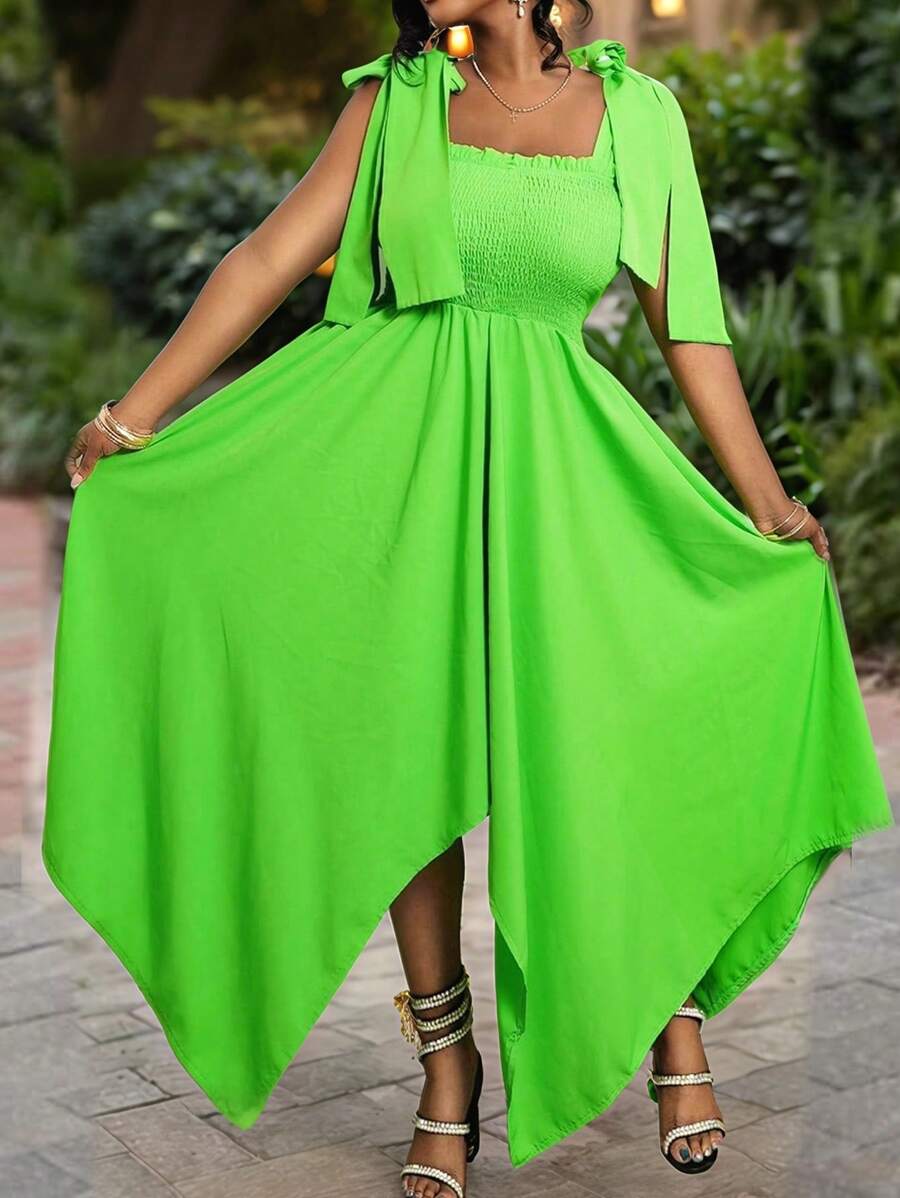 VaVaBold Spring And Summer New Holiday Elegant And Comfortable Elegant Tie Bow Waist Lan Long Dress Evening Dopamine Pleated Chest