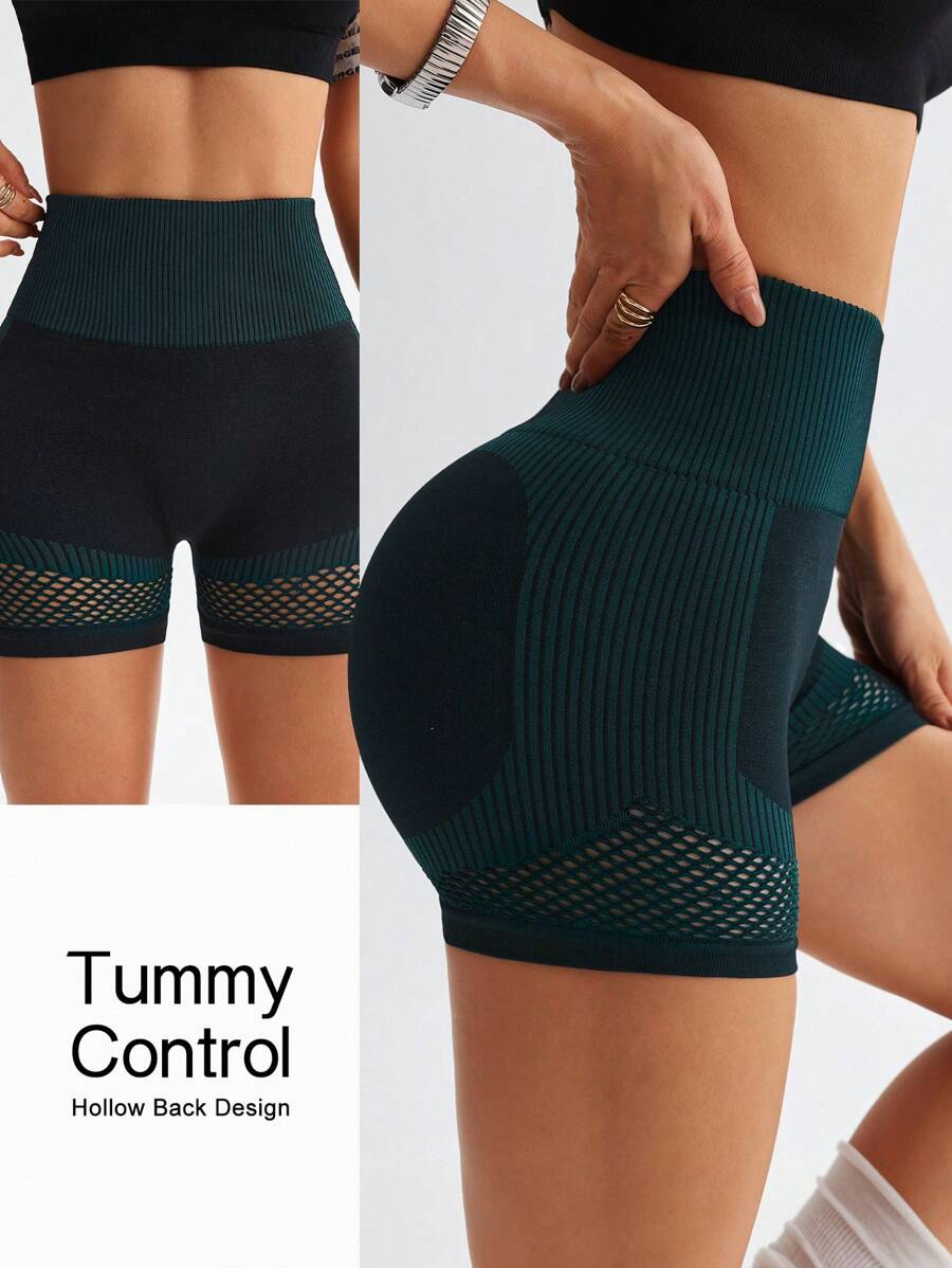 SHEIN Sport Studio Shorts esportivos sem costura cintura alta vazados shorts biker