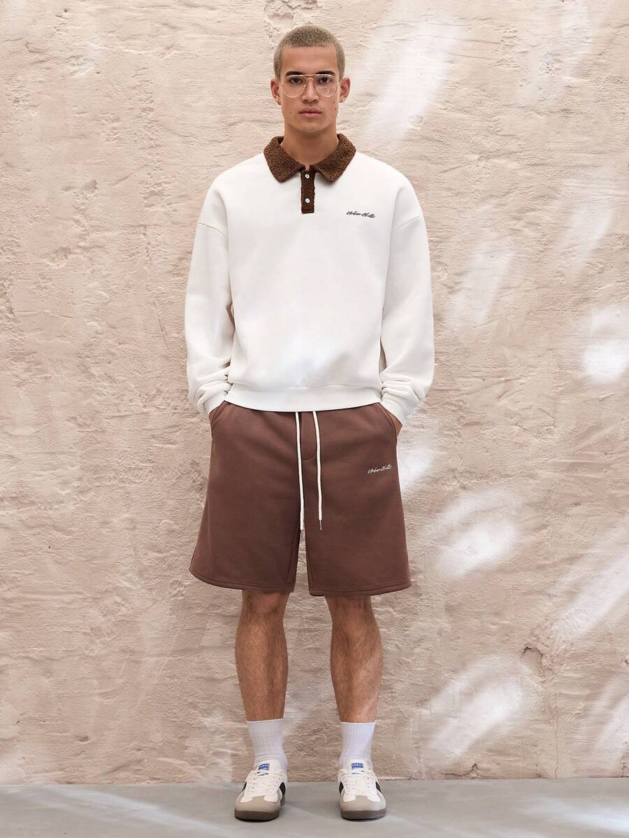 Manfinity VCAY 2pcs Men Woven Casual Long Sleeve Open Front Jacket And Elastic Waist Straight Leg Pants Set
