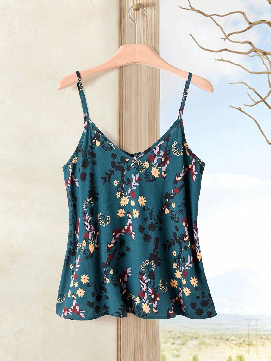 Rusticease Débardeur casual à imprimé floral pour femmes