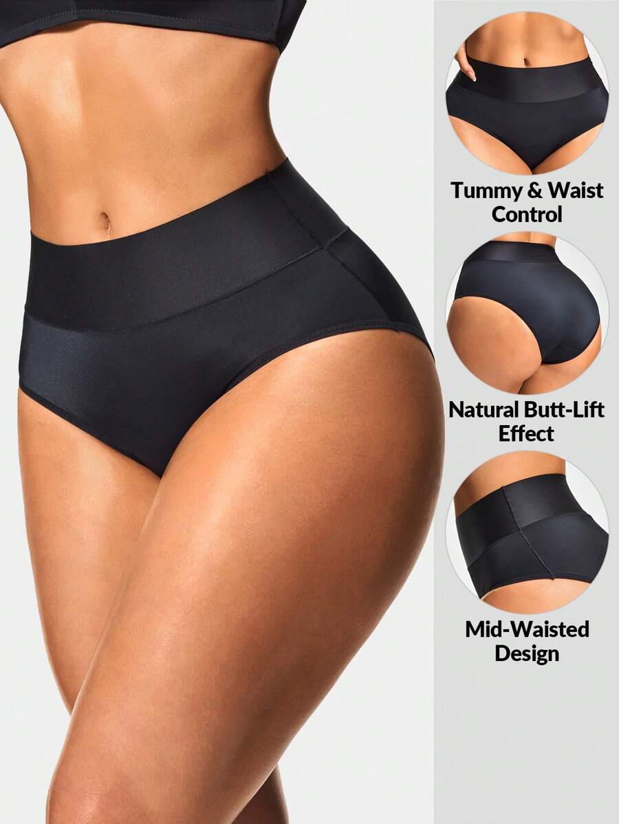 SHEIN Shape Plus Size Shaping High-Waisted Brief Shapewear Short Body Shaper Butt Lifter-Tummy Waist Control, Panty