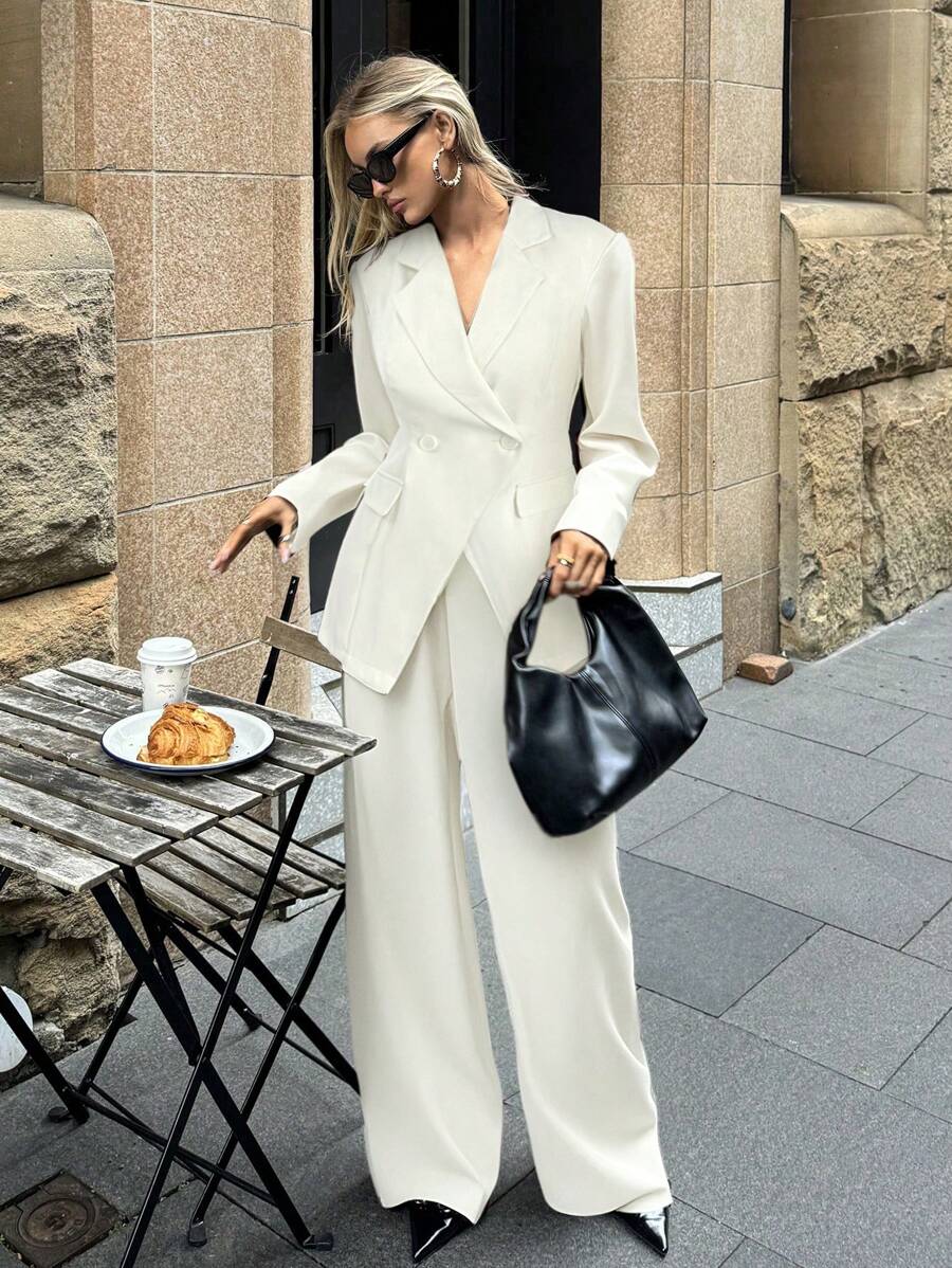 Aloruh Basic Business Suit, Jacket And Trousers, For Commuting And Daily Wear