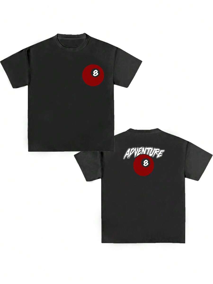 INAWLY T-shirt graphique à manches courtes pour femmes, col rond, avec l'impression d'un slogan et d'une boule de billard 8. Tops graphiques pour femmes