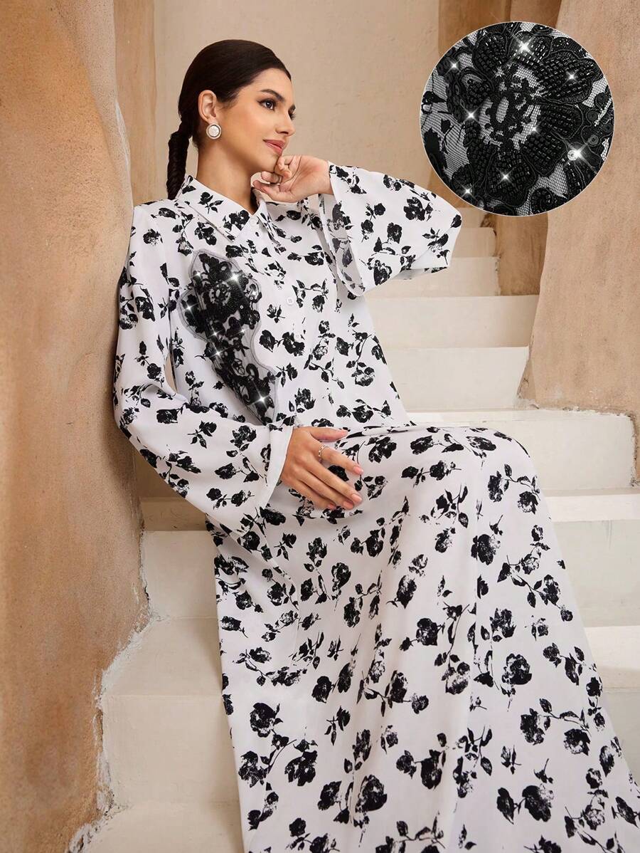 Graceveil Women Arabian Style Minimalist Fashion Casual Everyday Dress