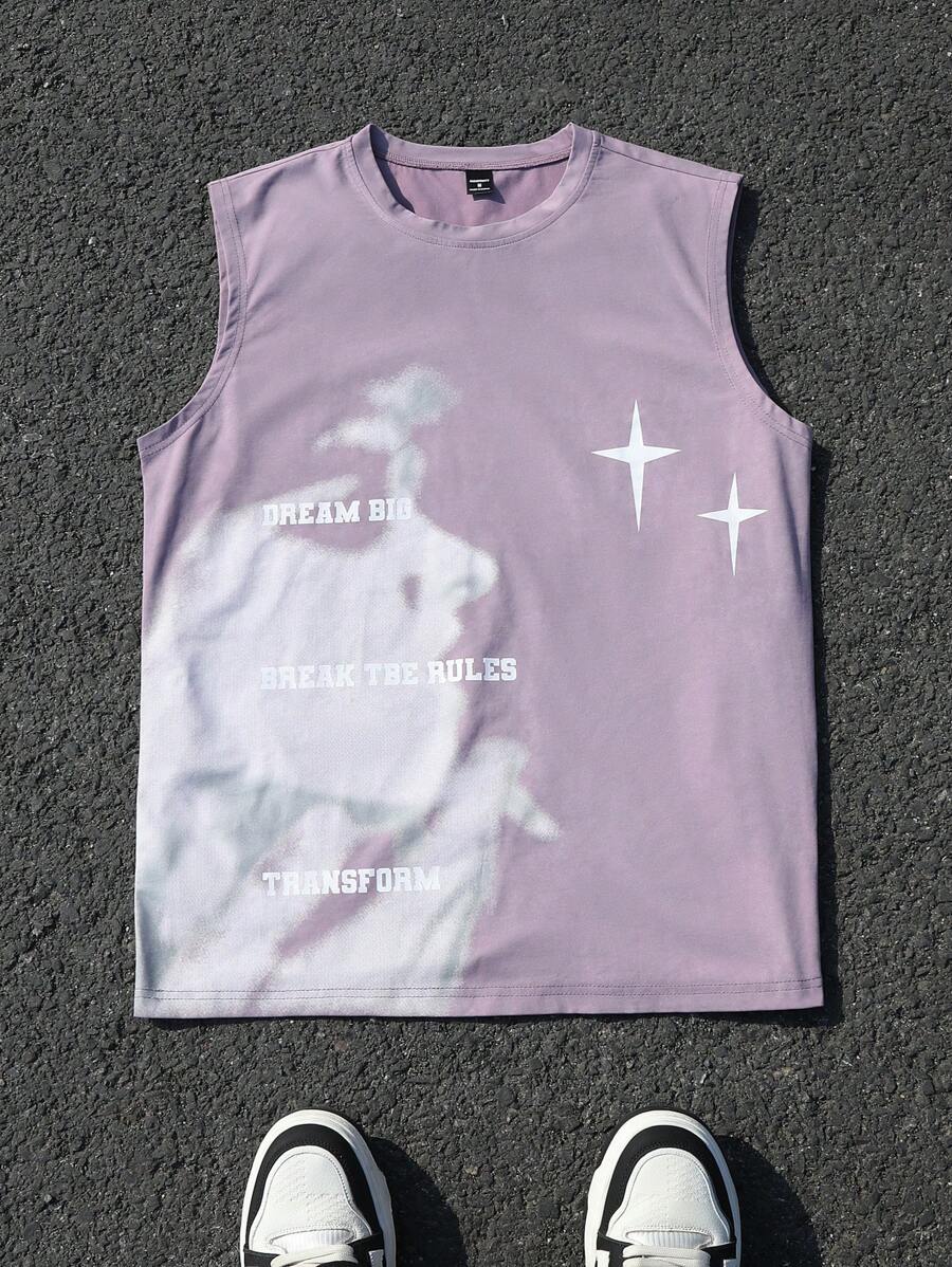 Manfinity EMRG Men's Summer Casual Figure & Letter Printed Tank Top Men Tops Graphic