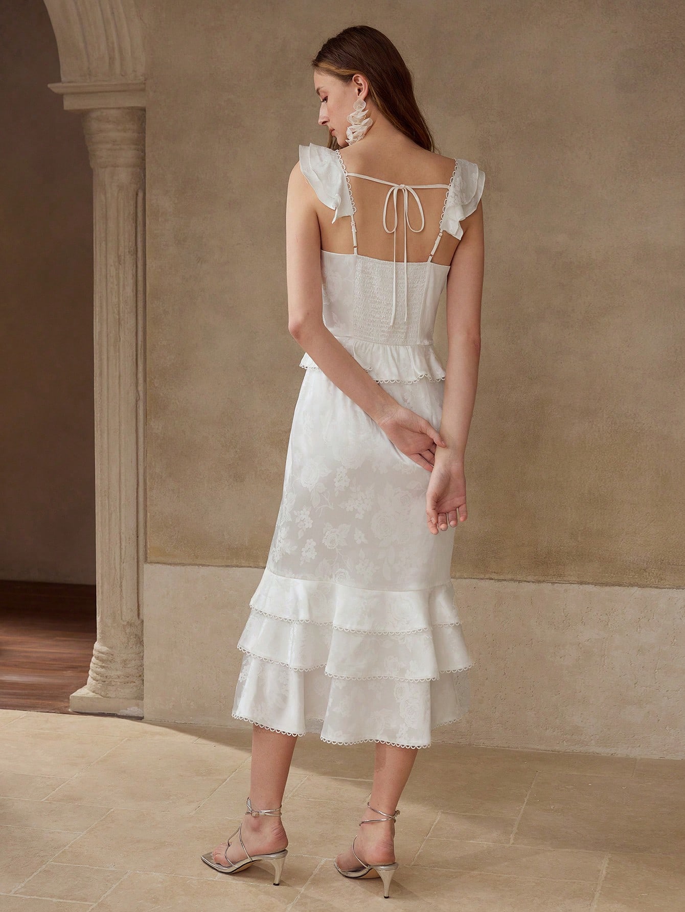 ワンピース Crayme, Jacquard Ruffle Frill Dress Jacquard Ruffle Frill Dress - メルカリ