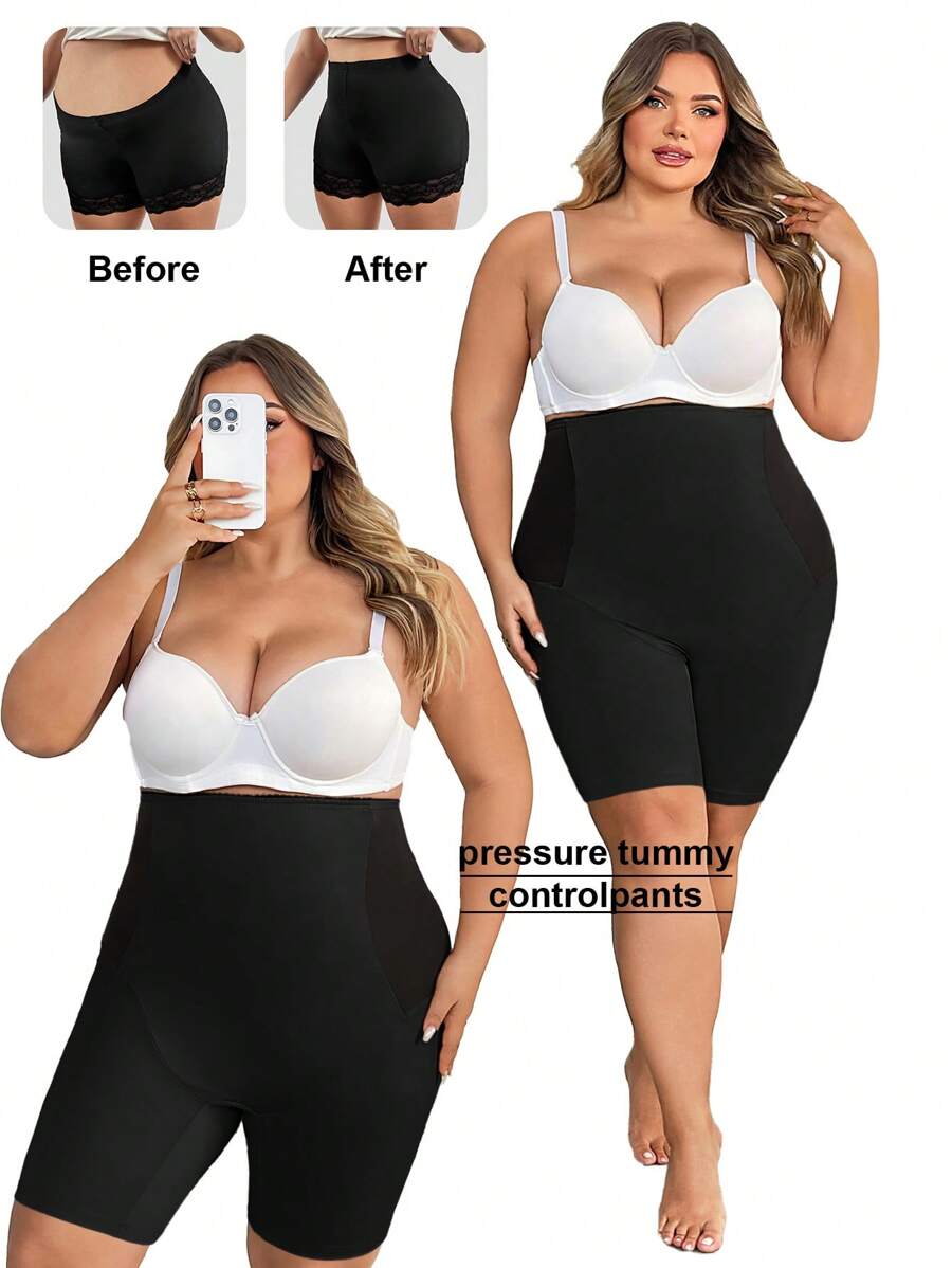 SHEIN CURVE+ Curve Plus High Waisted Shapewear Shorts