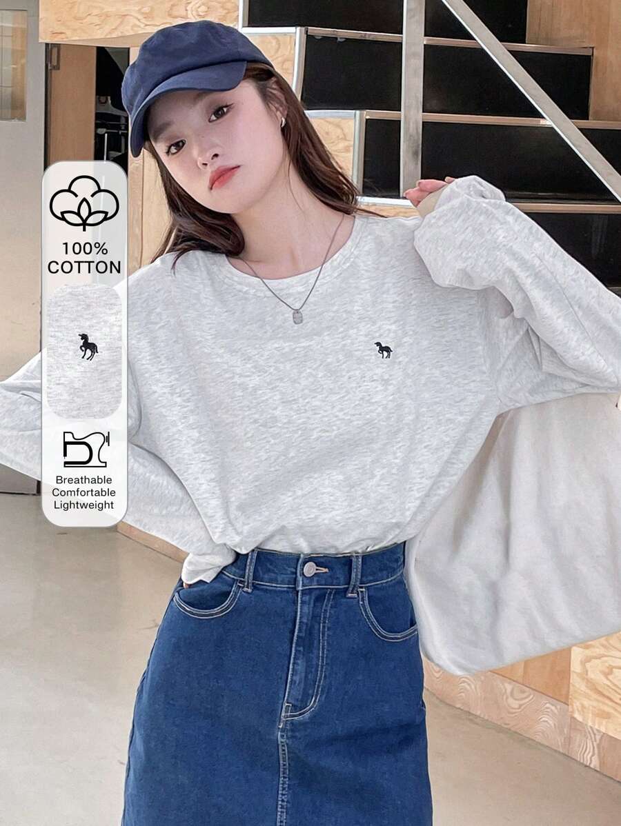 DAZY Letter Graphic Drop Shoulder Tee