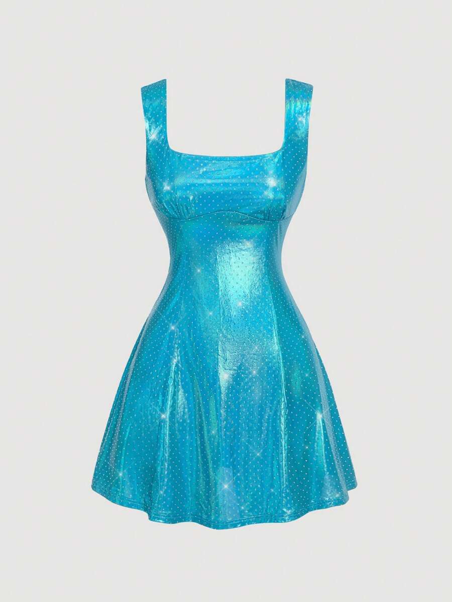 SHEIN MOD Women's Mermaid Ombre Blue Mini Dress, Minimalist & Fashionable For Everyday Wear,Western Wear Women,Boho,Brunch Outfits For Women,Elegant Dresses For Women,Vacation Dress,Vintage Dresses For Woman,Vacation Dresses Woman,Light Blue Dress,Party Dress,Sparkly Dress,Glittery Dress,Western Dress,Gatsby Dress