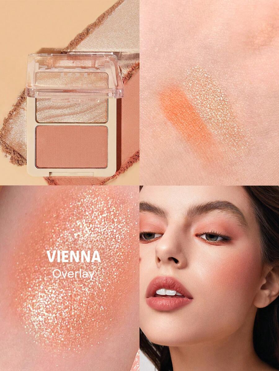 SHEGLAM Glam 101 Hybrid Highlighter & Blush Duo-Vienna Blush Highlighter Powder Palette Non-Fading Multi-Use Non-Greasy Shimmer Lightweight Smooth Blusher Christmas Winter Pink Rosa Blush Graduation Birthday Holiday Summer Fall Autumn Y2K Fancy Fashion Women Makeup Cosmetic Party Beach Travel Camping Outdoors School Campus Trip Festivals Decor Gift Present Rose Girl Cosplay Best Color Charm Vibe