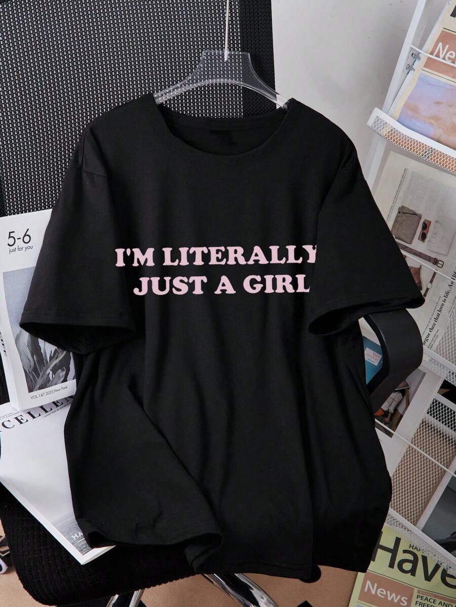 Tween Girl Casual Round Neck Printed Knit T-Shirt