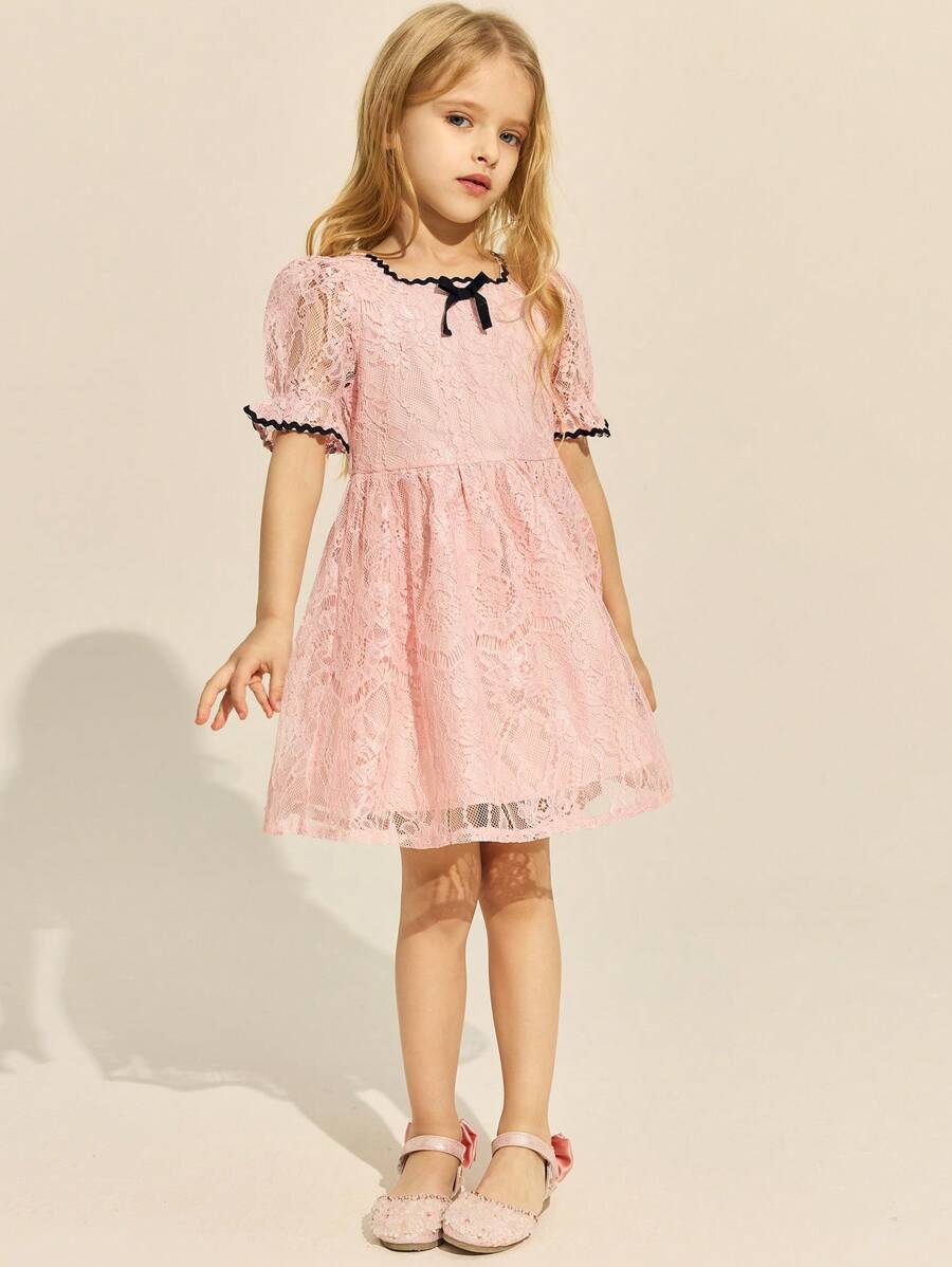 SHEIN Fete tinere și rochie roz elegantă, primăvară/vară