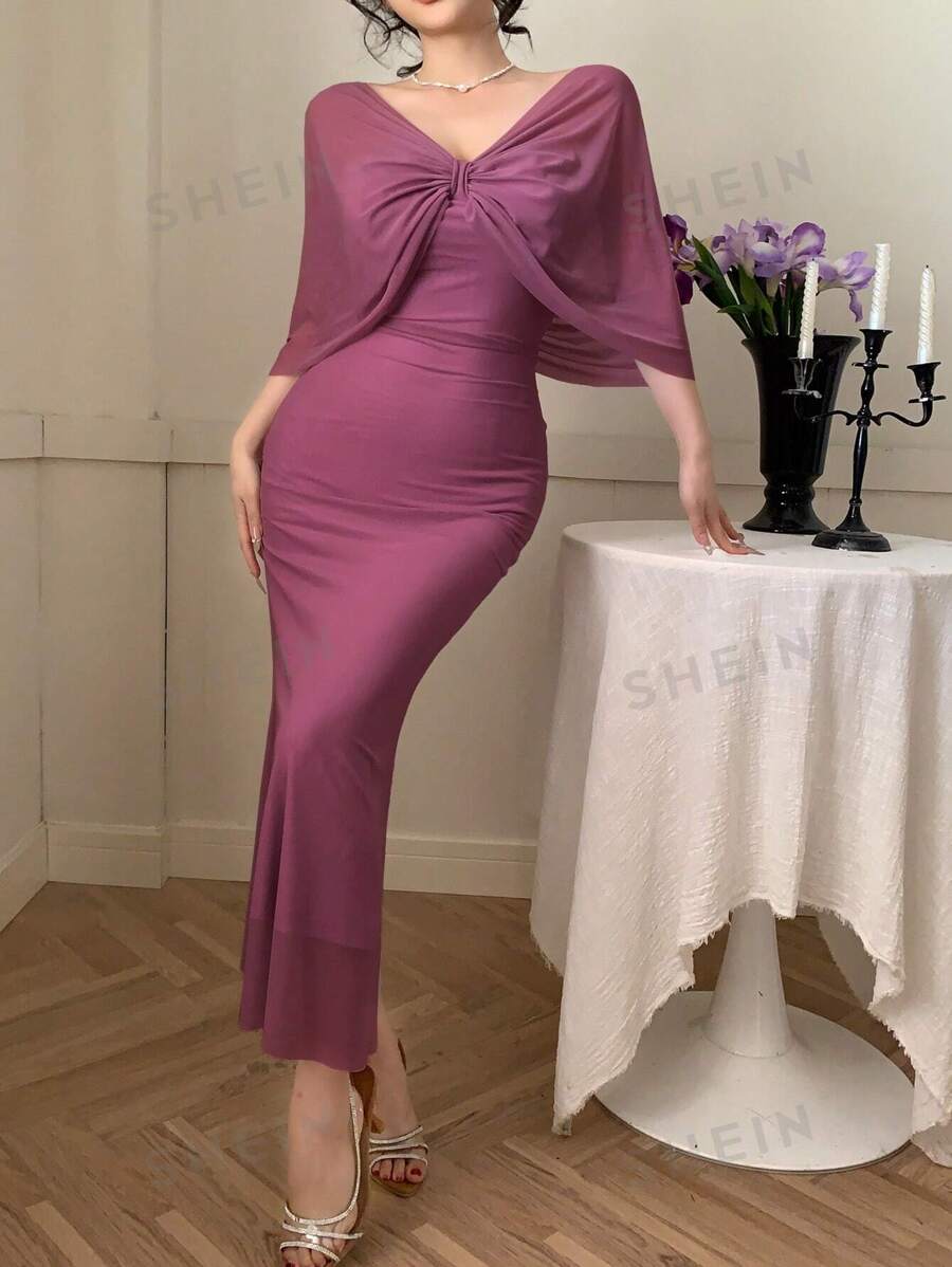 DAZY Vestido de verano elegante de malla transparente para mujer, vestido de fiesta, vestido de sol para mujer
