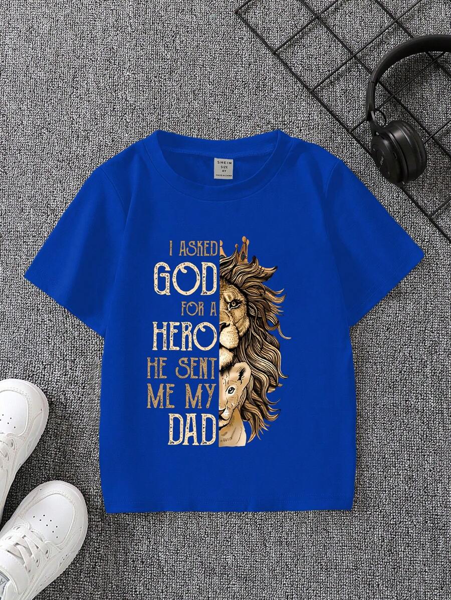 1 Stück Jungen einfaches Mode Kurzarm T-Shirt, Sommer personalisiert