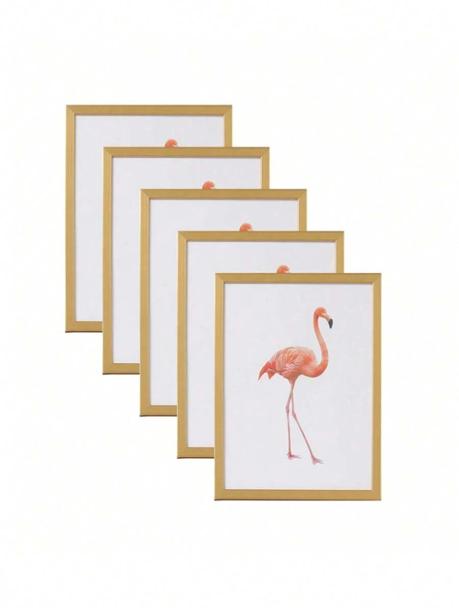 SHEIN 1pc Golden Wpc Minimalist Style Picture Frame Including Photo Paper, Can Be Hung On The Wall Or Placed On The Table, Suitable For Home, Bedroom, Dining Room, Living Room Decor Valentine DAY, Valentines Wedding, Birthday