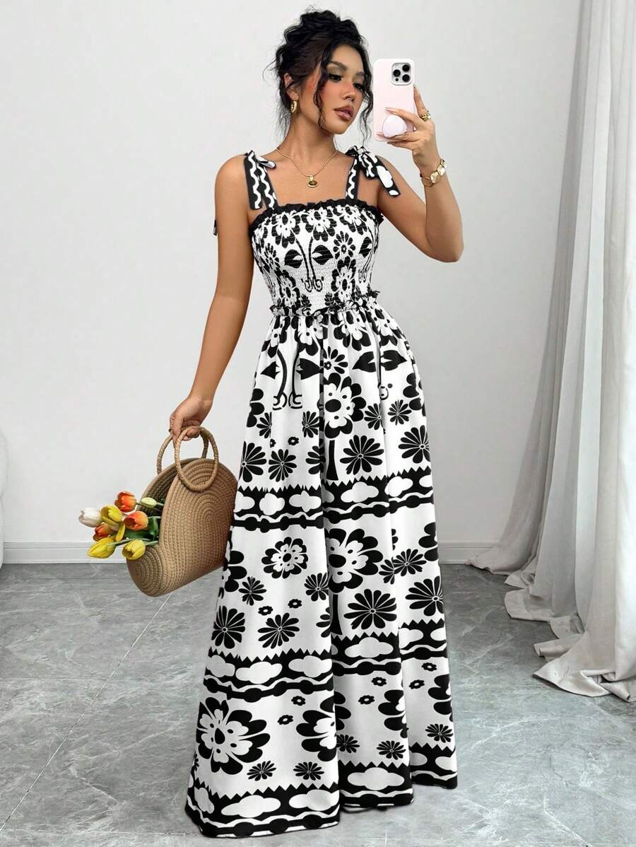 Calvaya Women's Digital Print Long Camisole Dress