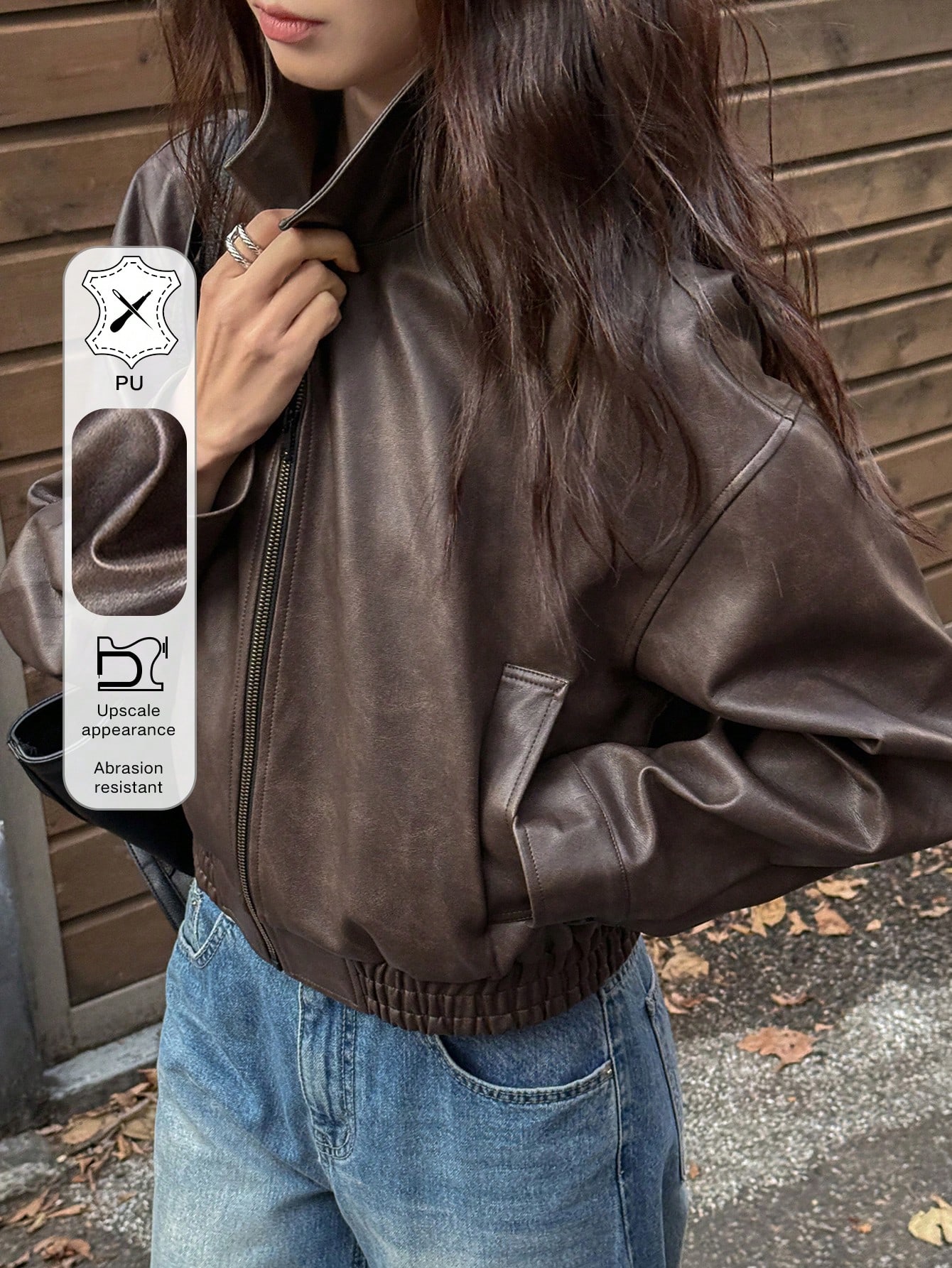 【大きめ☆DAZY】ベージュ　光沢あり　ジャケット　サイズXL Women Jackets｜DAZY