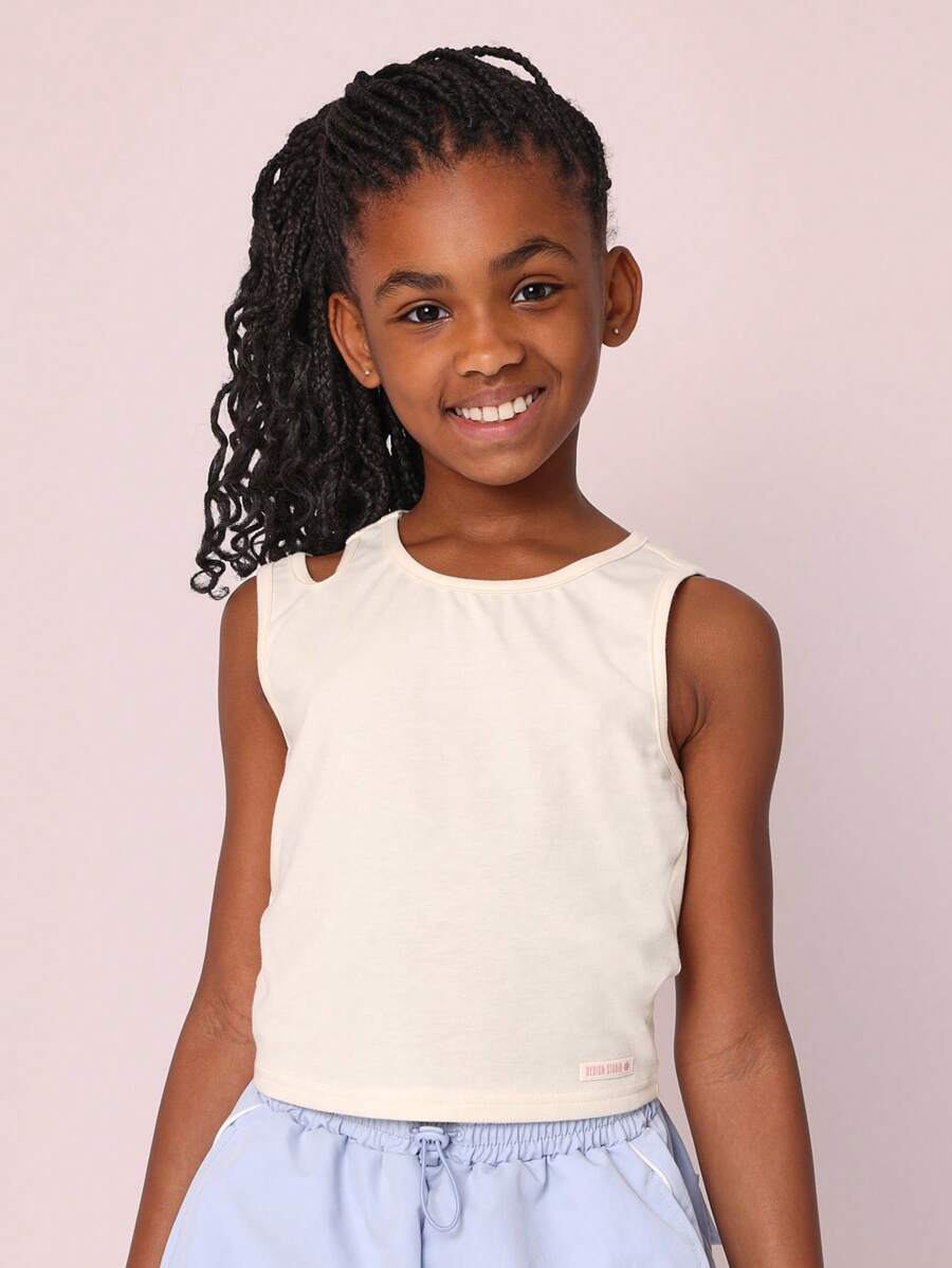 SUMWON Top sin mangas esencial para niñas preadolescentes, con espalda de tirantes, para baile, entrenamiento y actividades atléticas, capa básica de verano, ropa deportiva informal y gimnasio