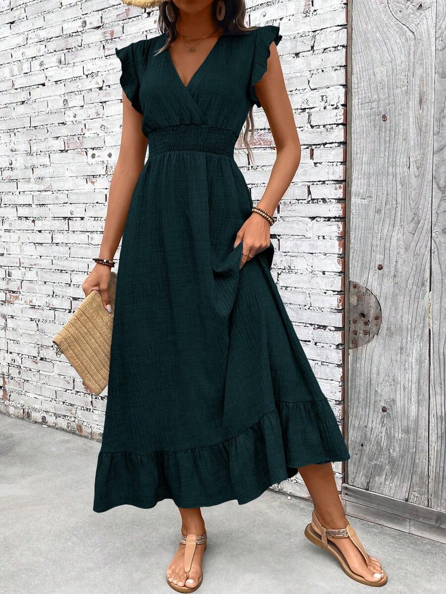 SHEIN Clasi Abito lungo da donna casuale e minimale, con vita stretta