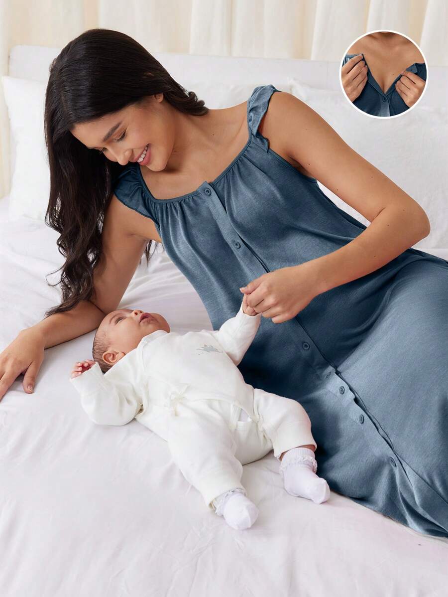SHEIN Hebammen Krankenhauskleid für Geburt und Entbindung