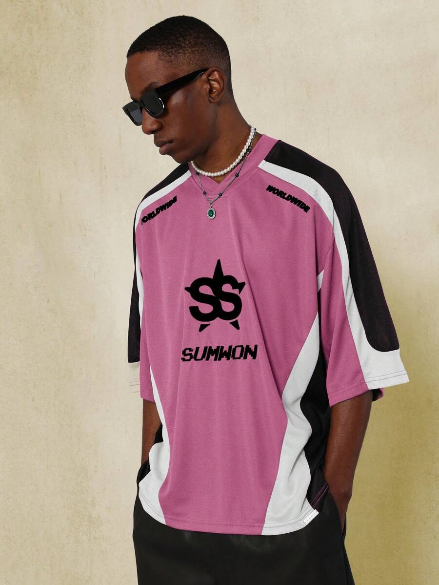 SUMWON Jersey de hockey retro Sumwon, ropa deportiva urbana con logo SS, estilo callejero oversize, moda deportiva unisex, espíritu de equipo, activewear contemporáneo y casual