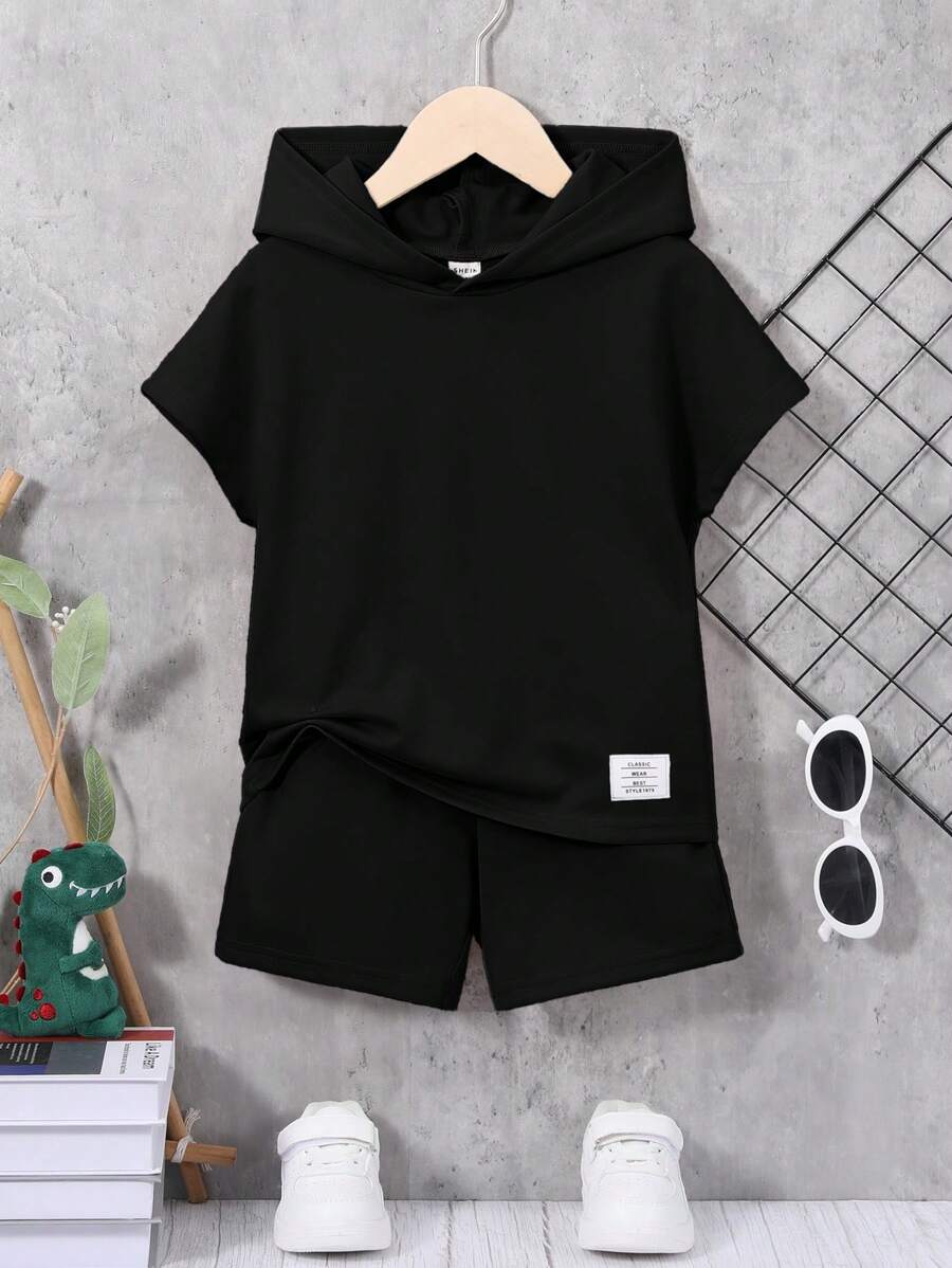 SHEIN Teen Boys Sporty Casual English Letter & Number Print Vest And Shorts 2 Pieces Set