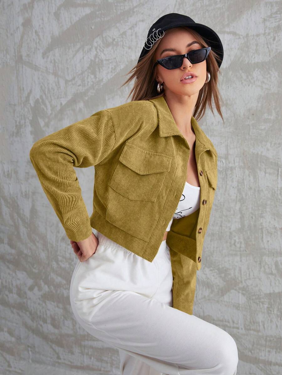 Mulvari Giacca utility monospecchio a maniche lunghe con spalle cadenti e colore tinta unita per donna