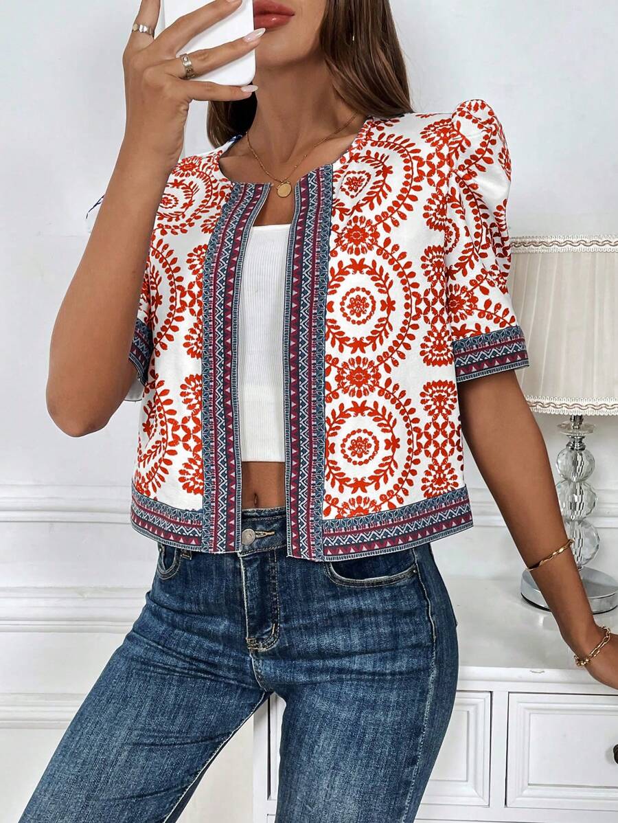 SHEIN LUNE Women's Minimalist Fashion Jacket, Suitable For Summer