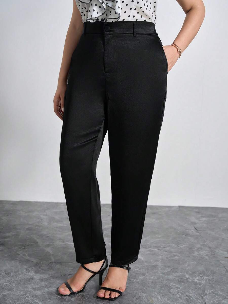 Chikora Pantalon taille haute à poche (sans ceinture)