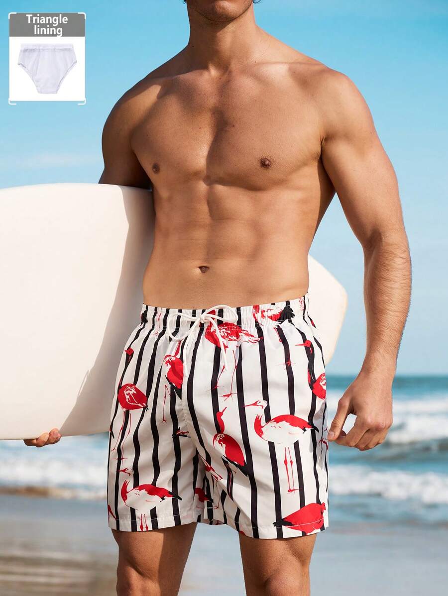 Manfinity Swimmode Men's Casual Beachshorts, Minimalist & Fashionable For Daily Wear Men Swim Trunks