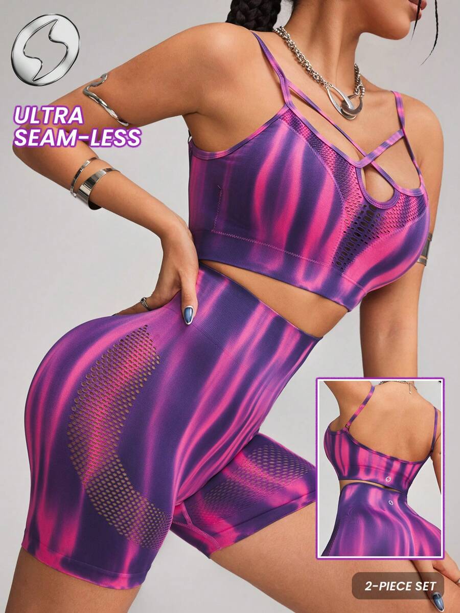 Innovista Set senza cuciture modellante e di supporto, set da palestra attivo da 2 pezzi, traspirante per cardio ed esercizi con i pesi, reggiseno sportivo push-up, top canotta, top corto, magliette senza maniche, maniche corte, senza fili, leggings con controllo pancia, equipaggiamento da allenamento coordinato, outfit da allenamento e tuta, abbigliamento urban athleisure, fashion icon, sconfiggere e lucido, splendore e sensazione per festival musicali e feste, indumento essenziale quotidiano, motivazione estiva, principessa Pilates rosa