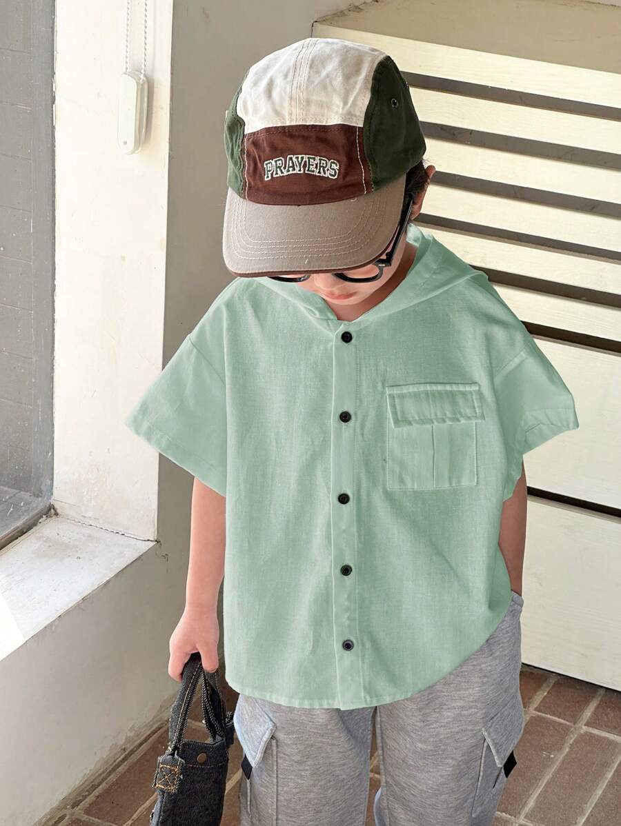 1pc Young Boys Casual College Style White Batwing Loose Fit Comfortable Short Sleeve Shirt Versatile For Outdoor, School, Holiday Party, Home, Travel, Spring/Summer