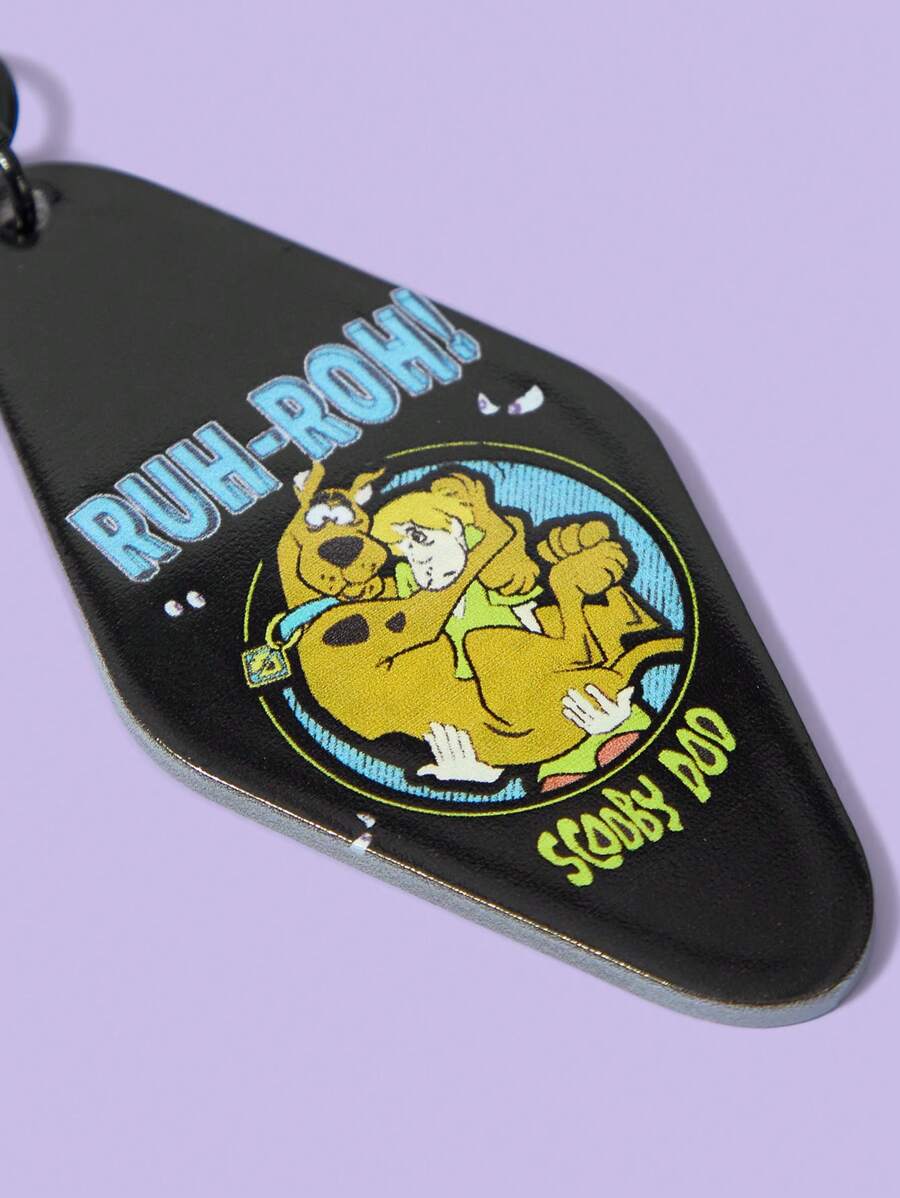 SCOOBY-DOO X SHEIN Czarny Rombowy Brelok Modny Z Nadrukiem Kreskówki I Litery