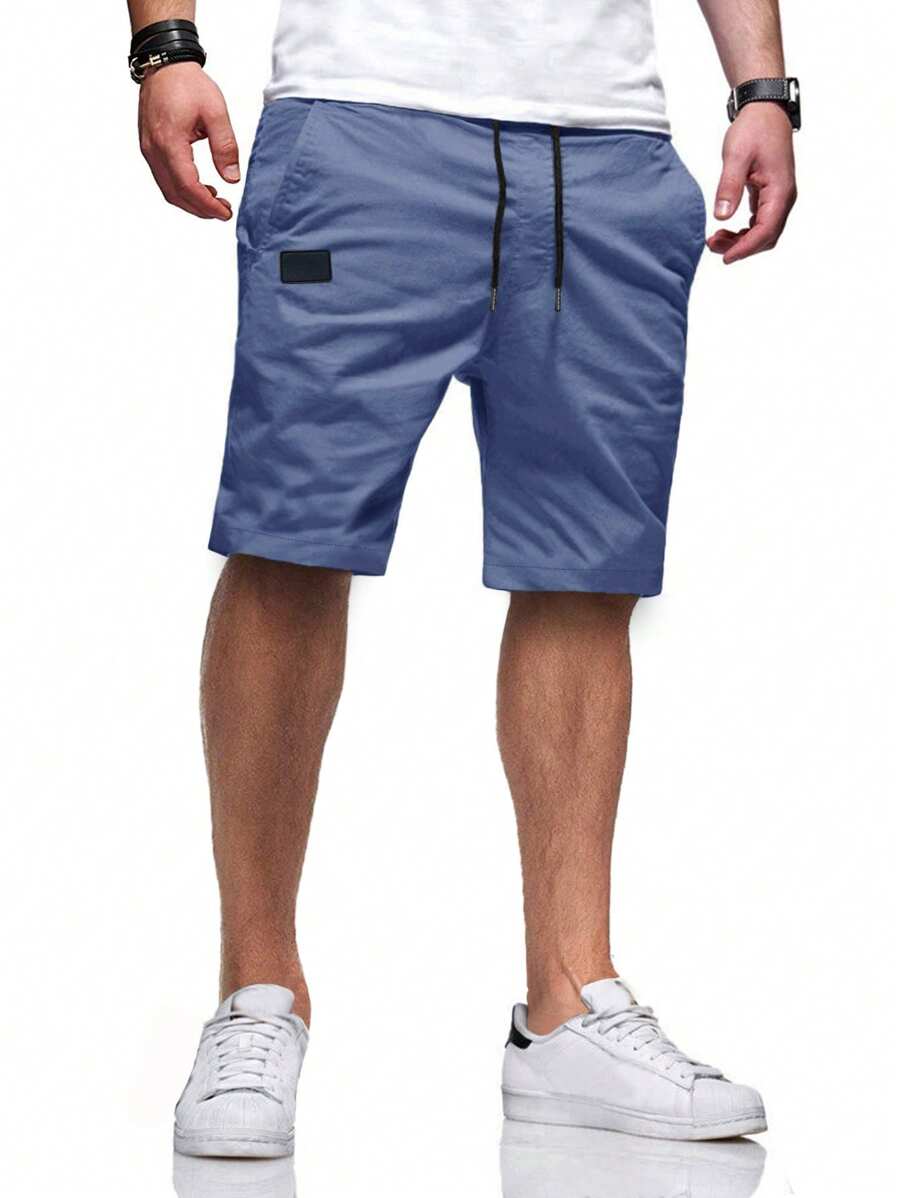 Manfinity Homme Men Loose Drawstring Waist Slant Pocket Shorts Men Clothes Men Shorts Short Pants For Men