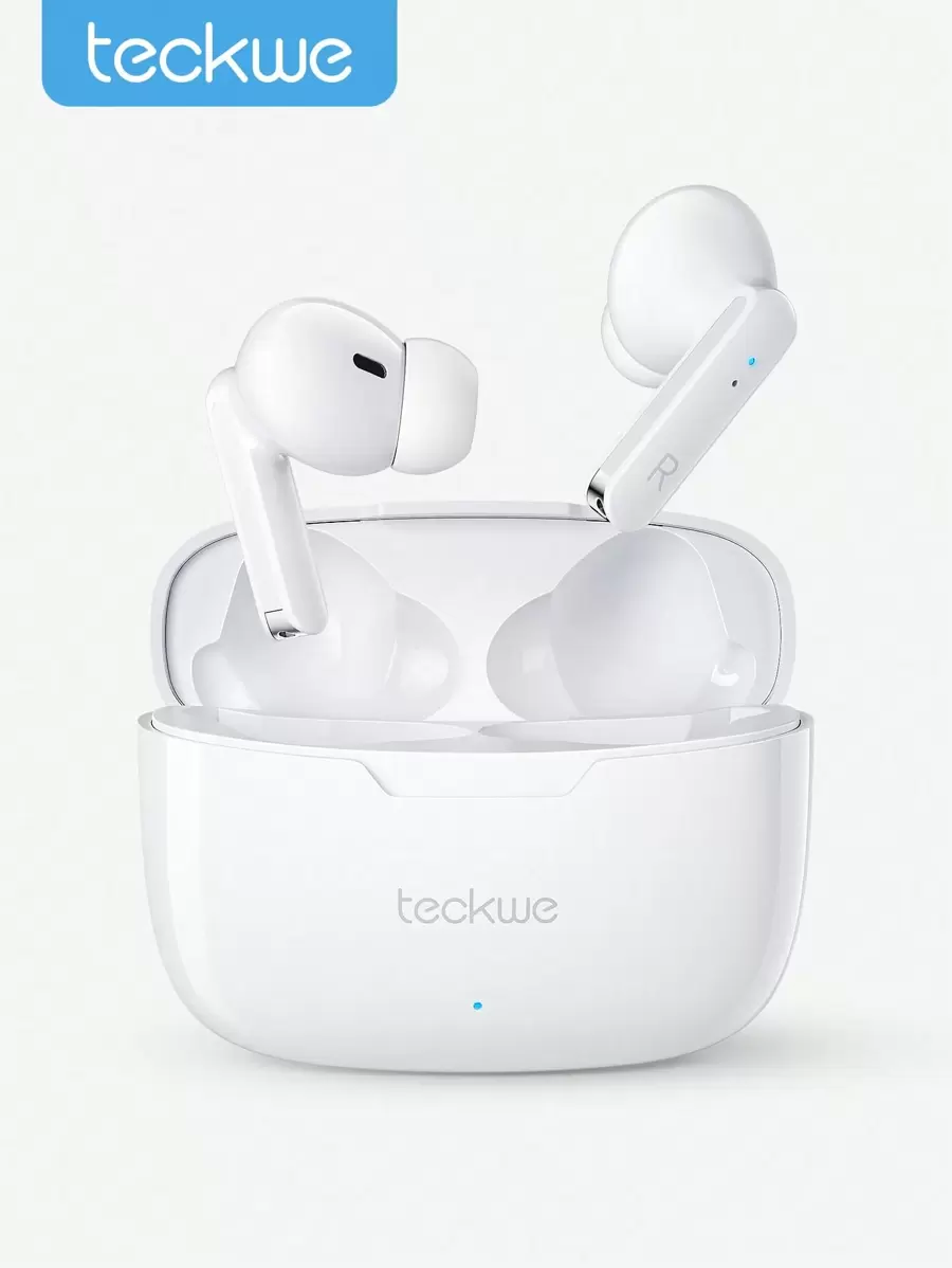 Teckwe Écouteurs sans fil à commande tactile intelligente, casque stéréo avec basses, microphone et son HIFI. Écouteurs sans fil de sport compatibles avec iPhone et Android. Cadeaux de Noël, indispensables pour les vacances d'automne et d'hiver, camping, essentiels de vacances, accessoires de camping