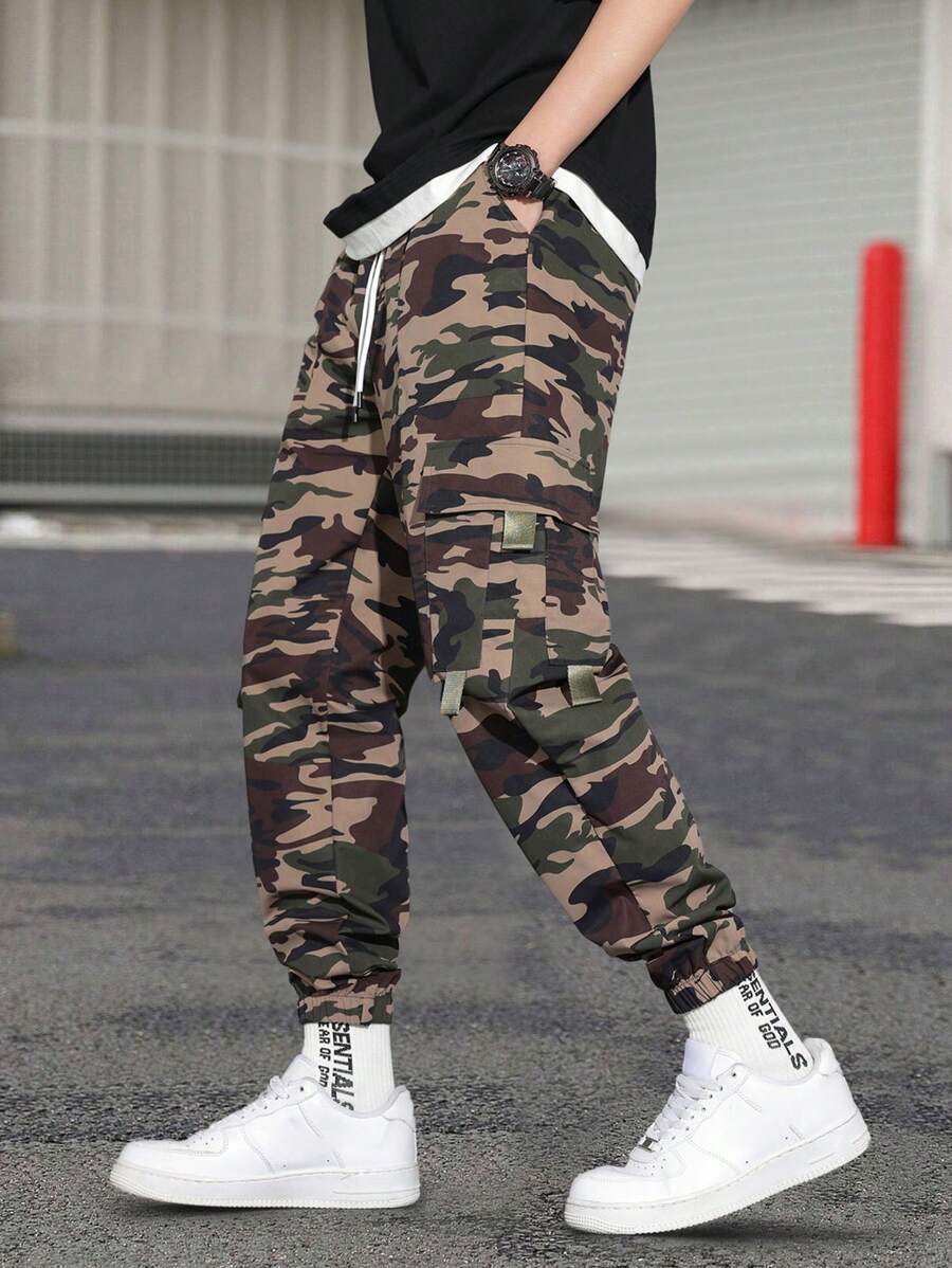 Manfinity EMRG Men's Camouflage Overalls Simple, Stylish And Casual Everyday