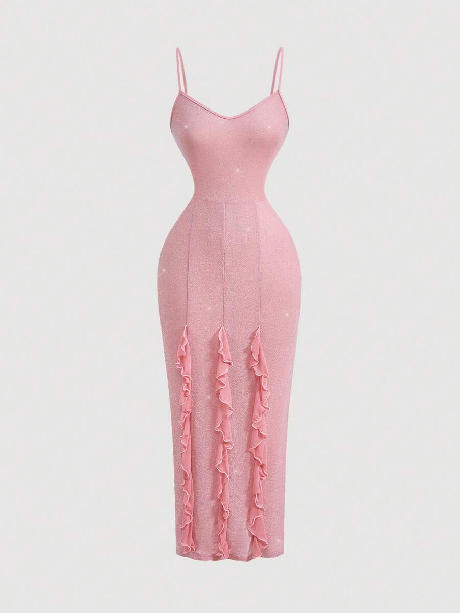 SHEIN MOD Women's Pink Slim Dress,Prom Dress,Summer Dress,Easter Dress Women,Concert Outfit Women,Music Festivals,Wedding Guest Dress Women,Spring Dresses For Women